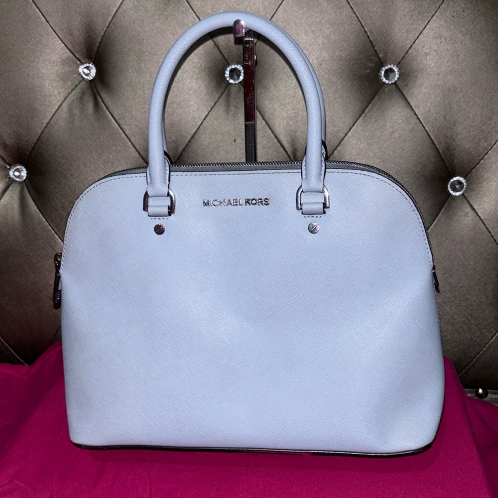 GUC Michael Kors Cindy Dome Large Satchel Pale Blue